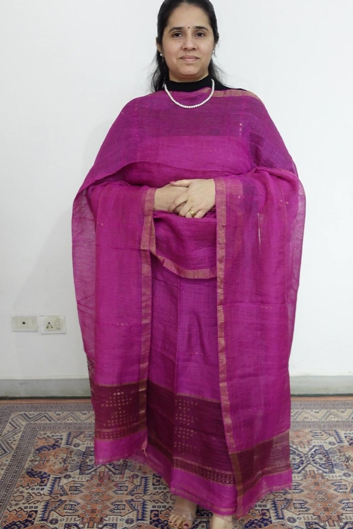 Silk Linen Jamdani Kurta Dupatta