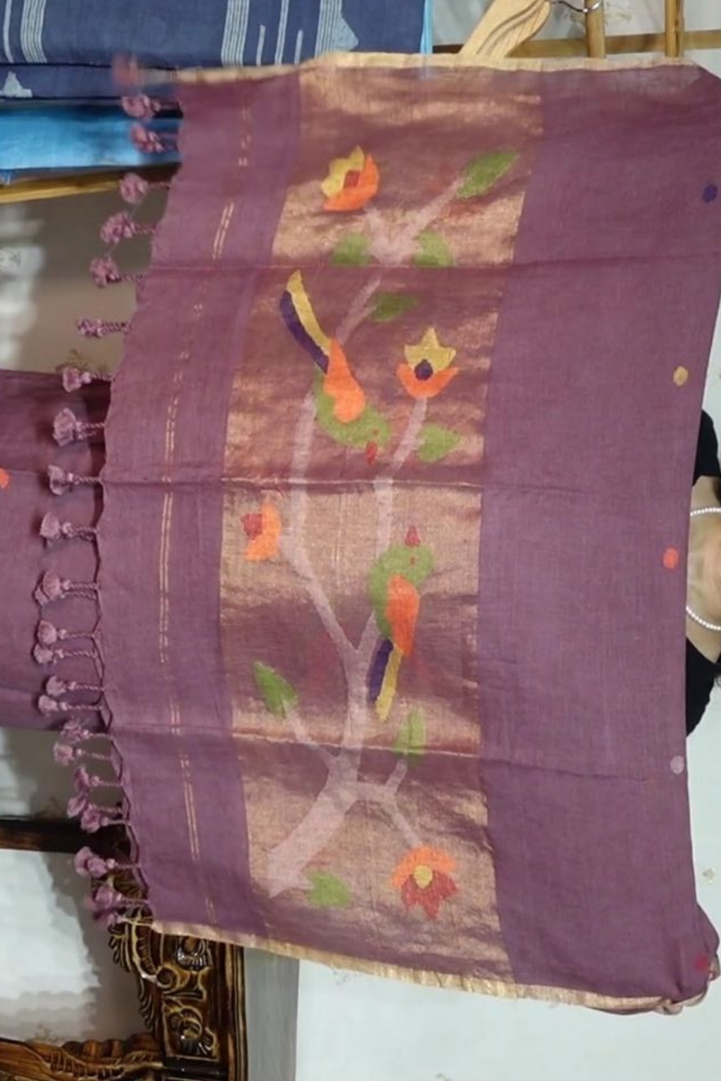 Jayshree Linen jamdani with Paithni  Border Dupatta -2pc