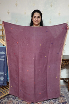 Jayshree Linen jamdani with Paithni  Border Dupatta -2pc