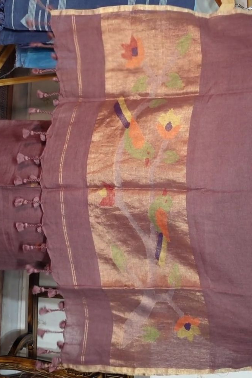 Jayshree Linen jamdani with Paithni  Border Dupatta -2pc
