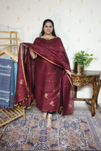 Jayshree Linen Jamdani with Banarsi Weaving-2pc