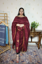 Jayshree Linen Jamdani with Banarsi Weaving-2pc