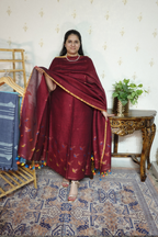 Jayshree Linen Jamdani with Banarsi Weaving-2pc