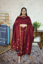 Jayshree Linen Jamdani with Banarsi Weaving-2pc
