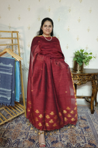 Jayshree Linen jamdani with banarsi weaving-2pc