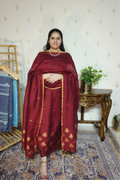 Jayshree Linen jamdani with banarsi weaving-2pc