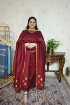 Jayshree Linen jamdani with banarsi weaving-2pc