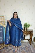 Jayshree Linen jamdani with banarsi weaving-2pc