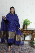 Mulchanderi Elegance: Tissue Border with Banarasi Weave