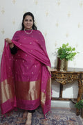 Mulchanderi Elegance: Tissue Border with Banarasi Weave