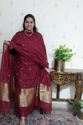 Mulchanderi Elegance: Tissue Border with Banarasi Weave