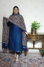 Cotton Linen With Kalamkari Dupatta