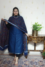 Cotton Linen With Kalamkari Dupatta