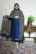 Cotton Linen With Kalamkari Dupatta