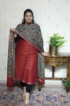 Cotton Linen With Kalamkari Dupatta