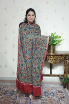 Cotton Linen With Kalamkari Dupatta
