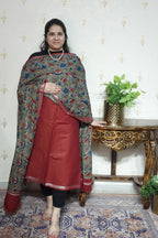 Cotton Linen With Kalamkari Dupatta