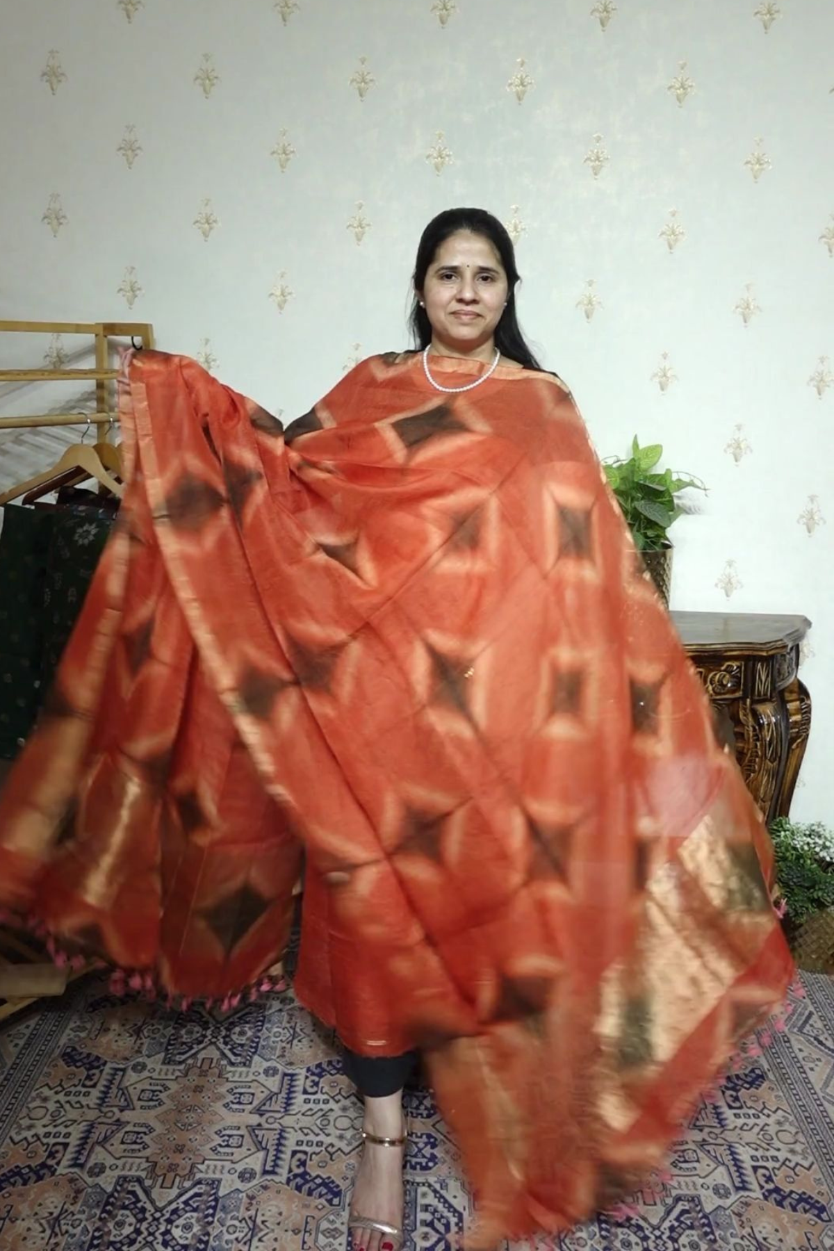 Linen Jamdani with Clamp Dupatta -2pc