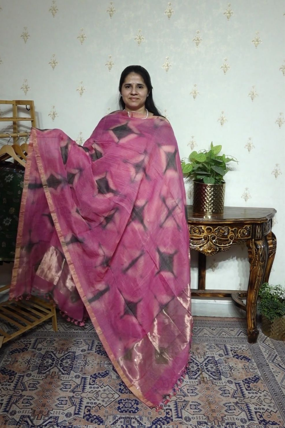 Linen Jamdani with Clamp Dupatta -2pc