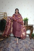 Linen Jamdani with Clamp Dupatta -2pc