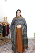 Raw Silk With Kalamkari Dupatta