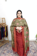 Raw Silk With Kalamkari Dupatta