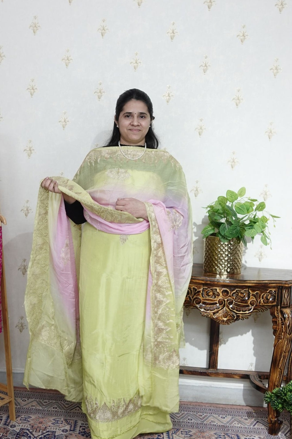 Kashmiri Aari Work on Upada Silk
