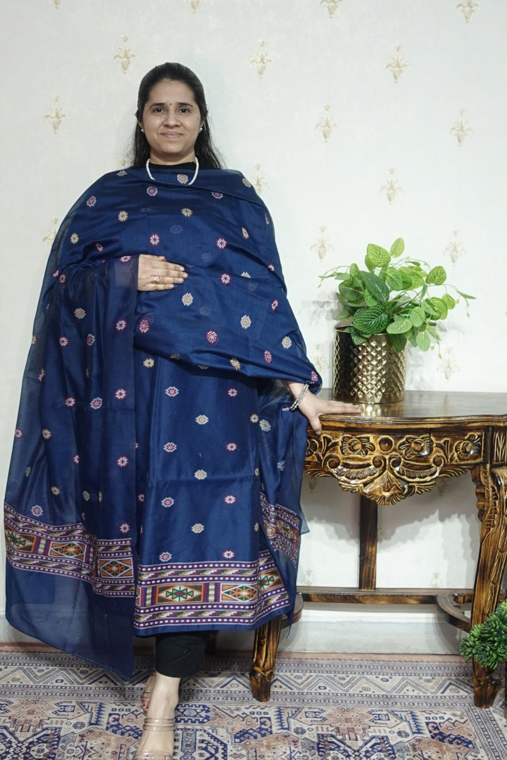 Jamdani- Moonga Cotton with Kullu Patti Weaving