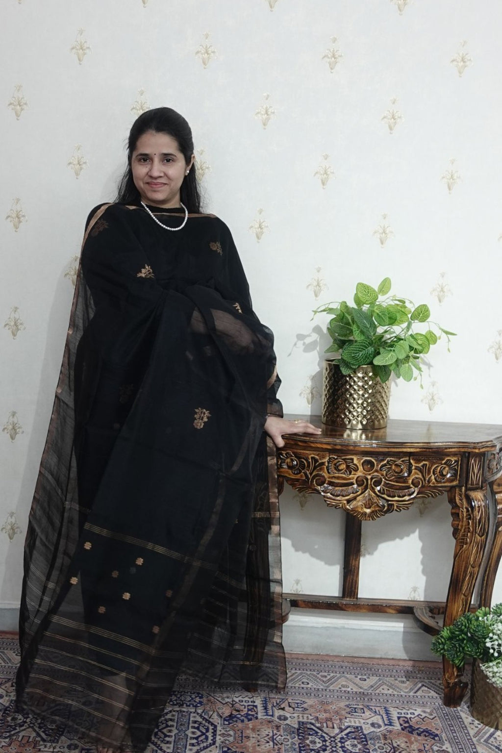 SICO Jamdani -  Gold Zari Weaving -2 pc