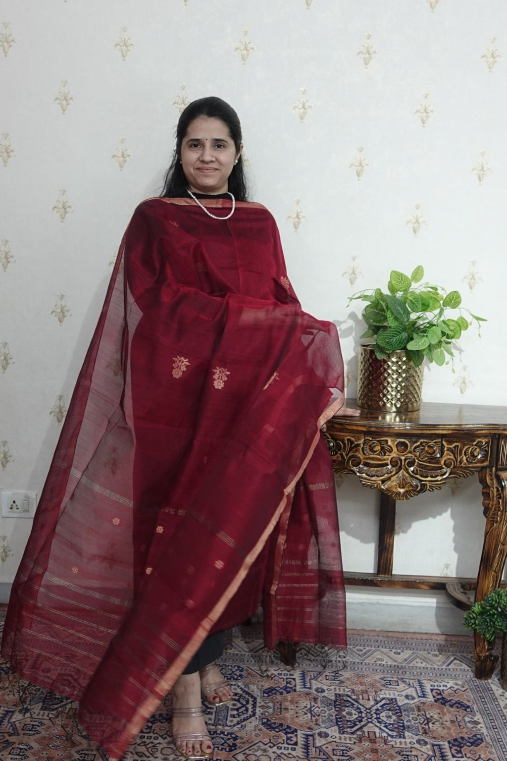 SICO Jamdani -  Gold Zari Weaving -2 pc