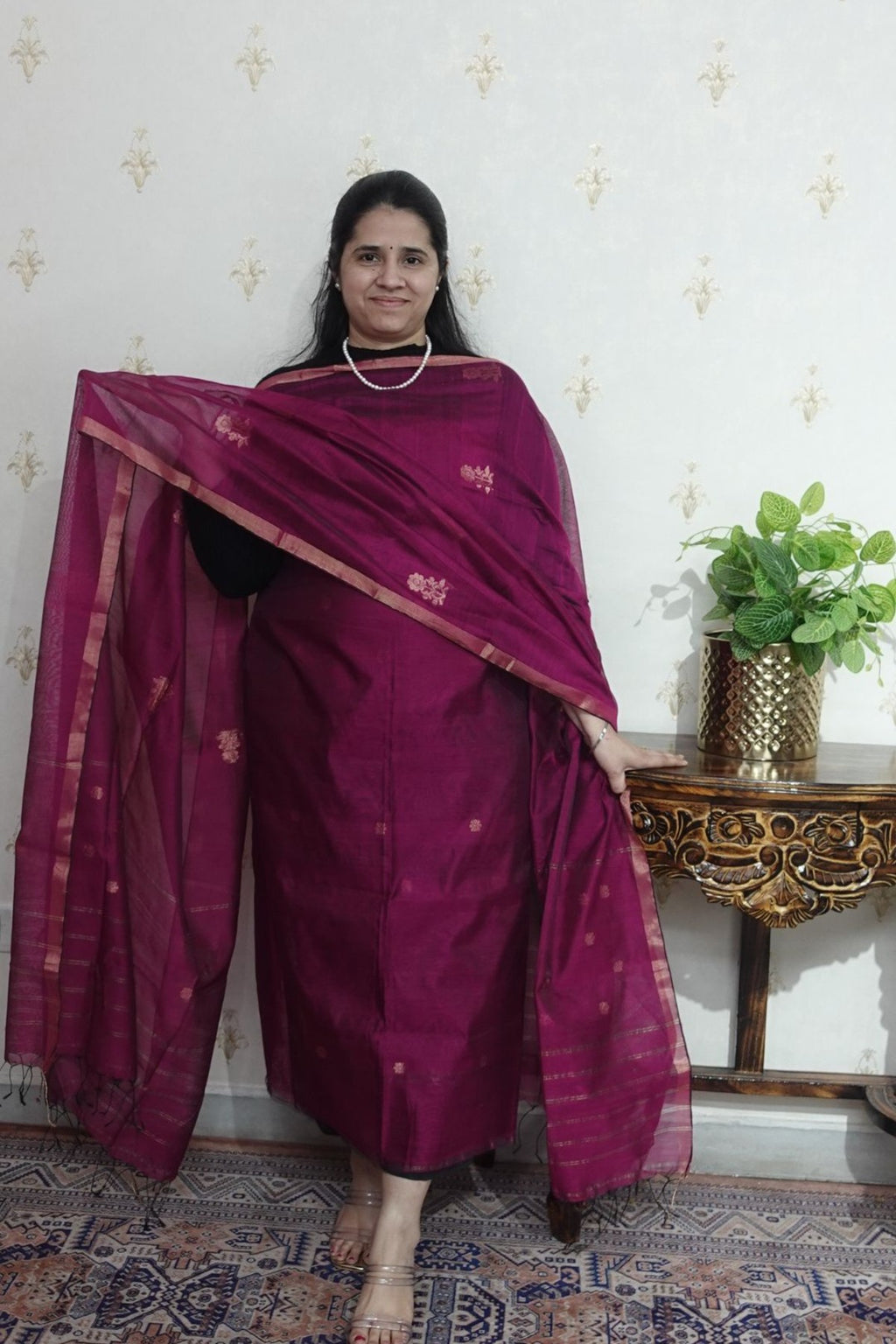 SICO Jamdani -  Gold Zari Weaving -2 pc