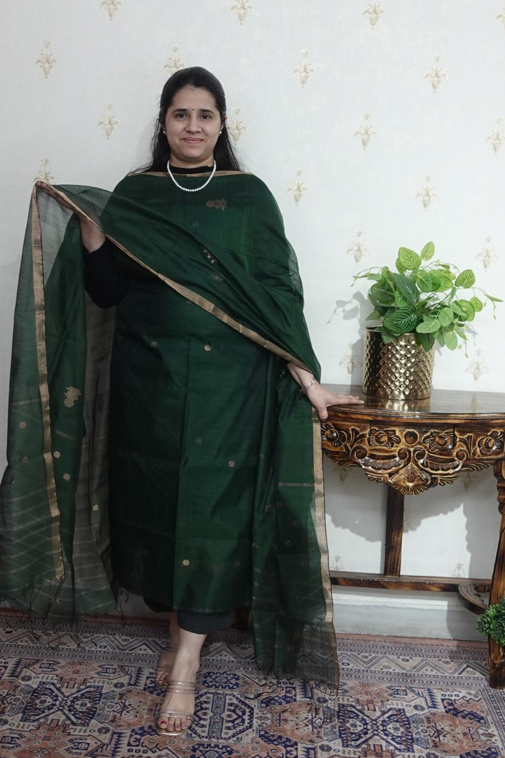 SICO Jamdani -  Gold Zari Weaving -2 pc