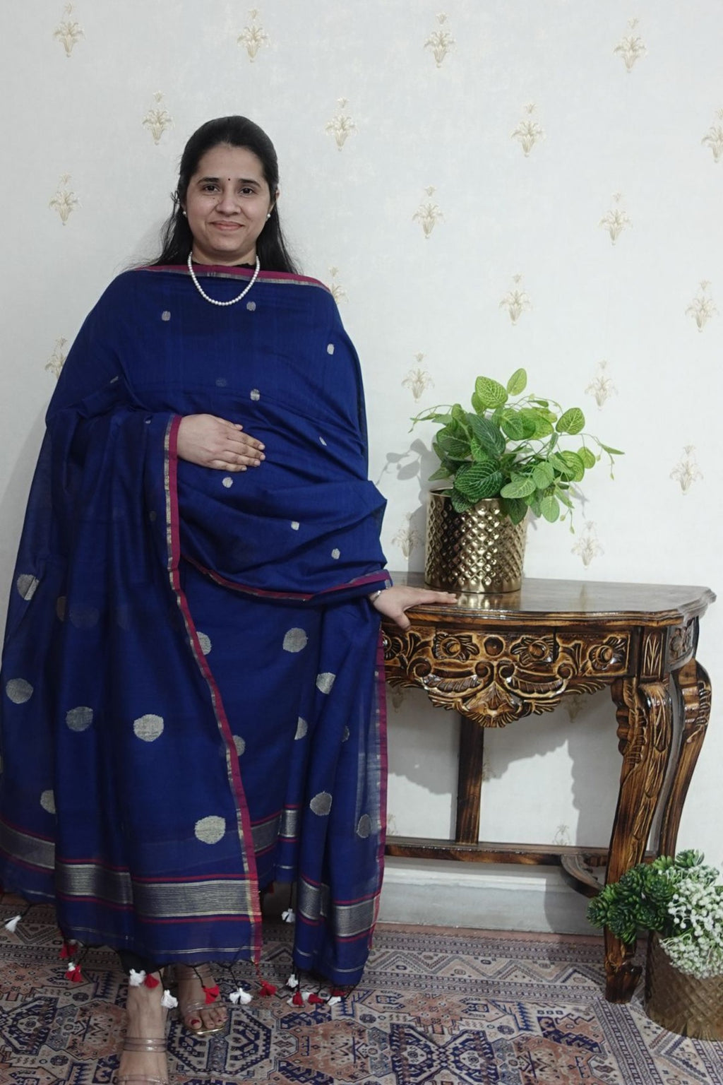 Jamdani Comfort - Mulcotton with Polka weaving -2 pc