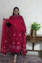 Jamdani Comfort - Mulcotton with Polka weaving -2 pc