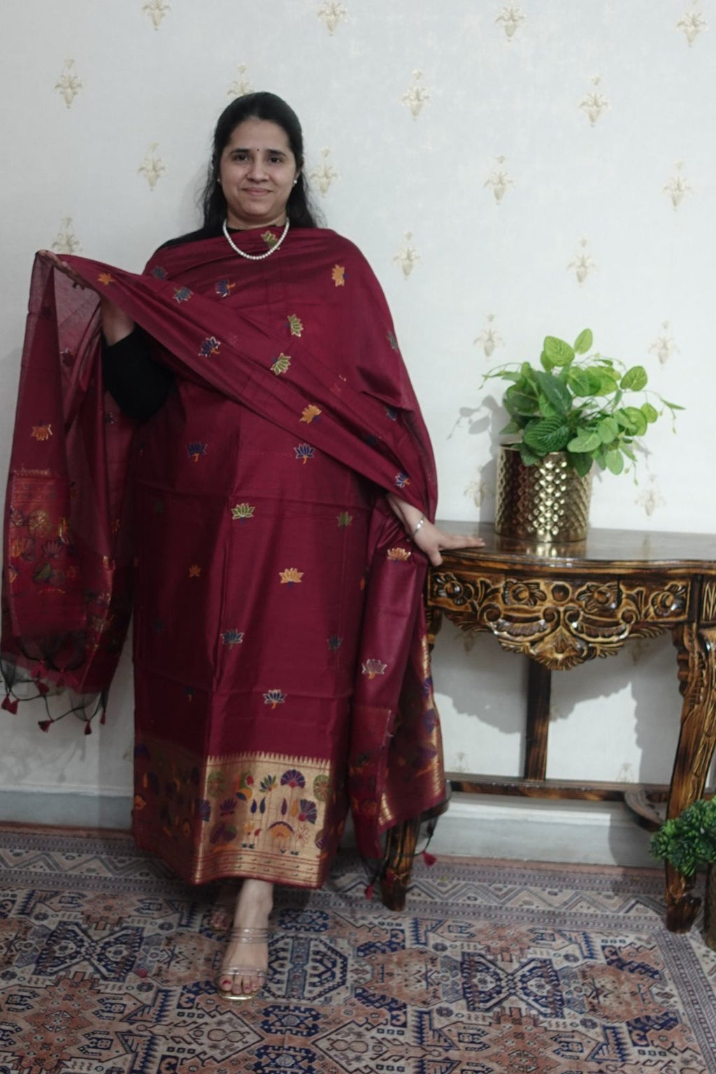 Jamdani- Moonga Cotton with Paithni Weaving