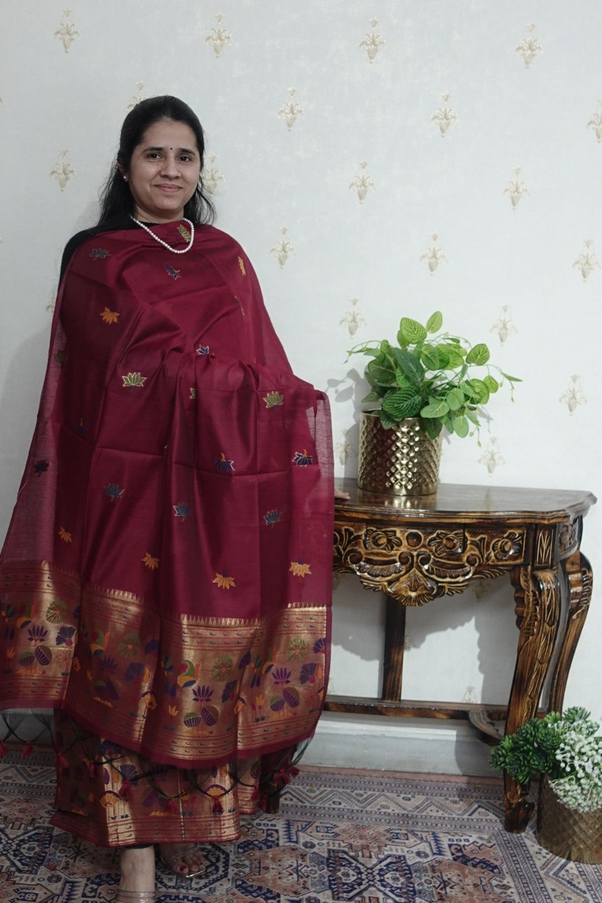 Jamdani- Moonga Cotton with Paithni Weaving