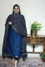 Cotton Linen With Kalamkari Dupatta
