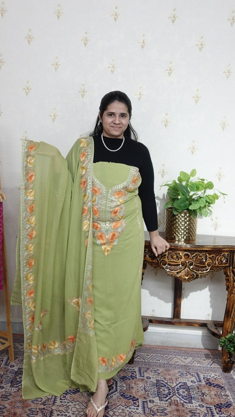 Kashmiri Georgette with Aari work
