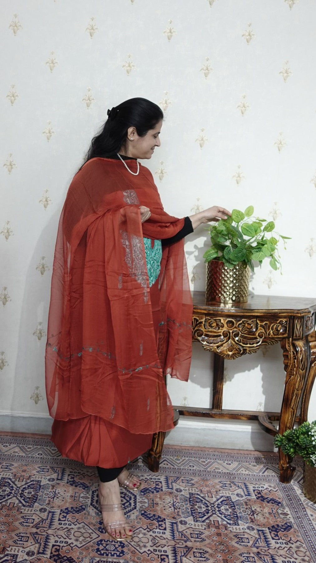 Kashmiri Cotton Muslin with Aari work