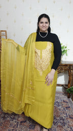 Kashmiri Cotton Muslin with Aari work