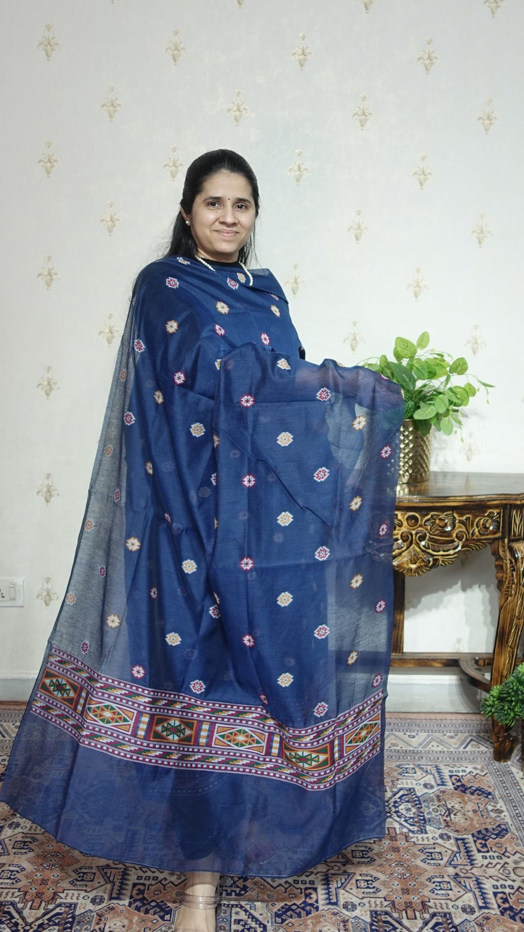 Jamdani- Moonga Cotton with Kullu Patti Weaving