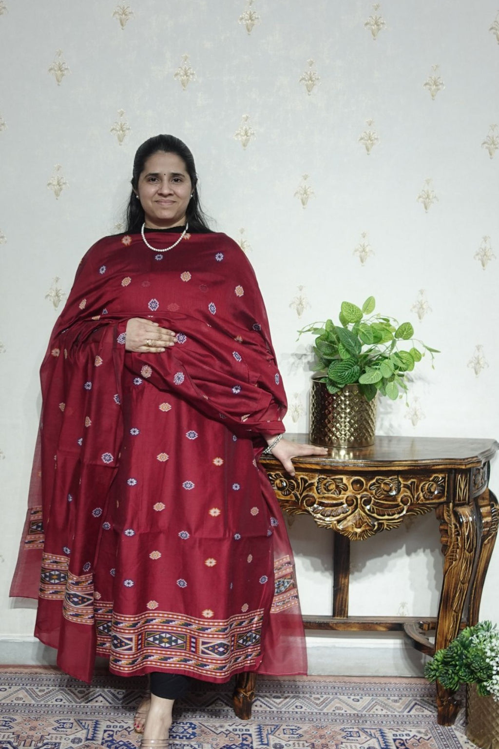 Jamdani- Moonga Cotton with Kullu Patti Weaving