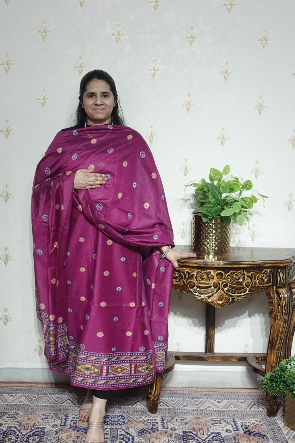 Jamdani- Moonga Cotton with Kullu Patti Weaving