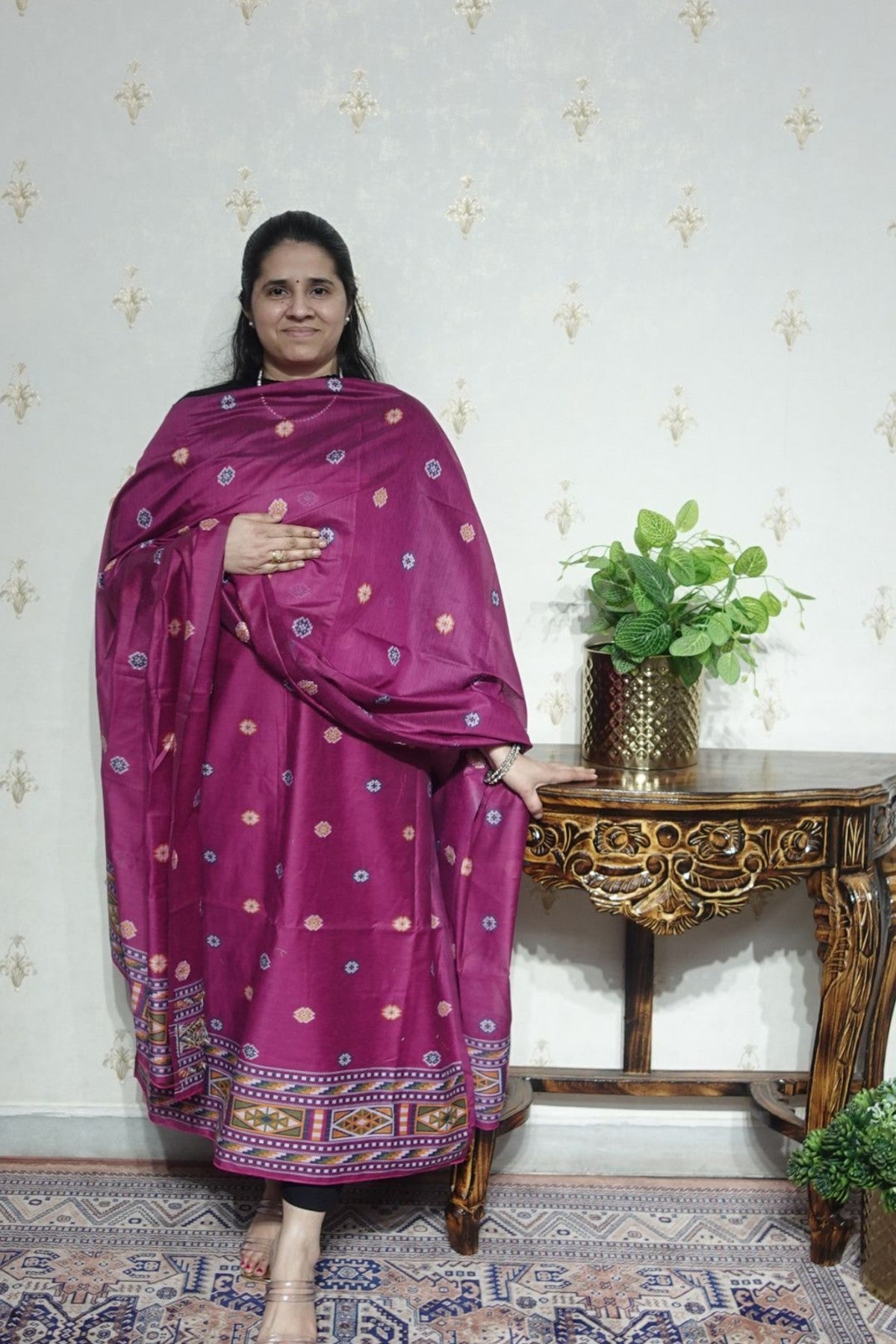 Jamdani- Moonga Cotton with Kullu Patti Weaving