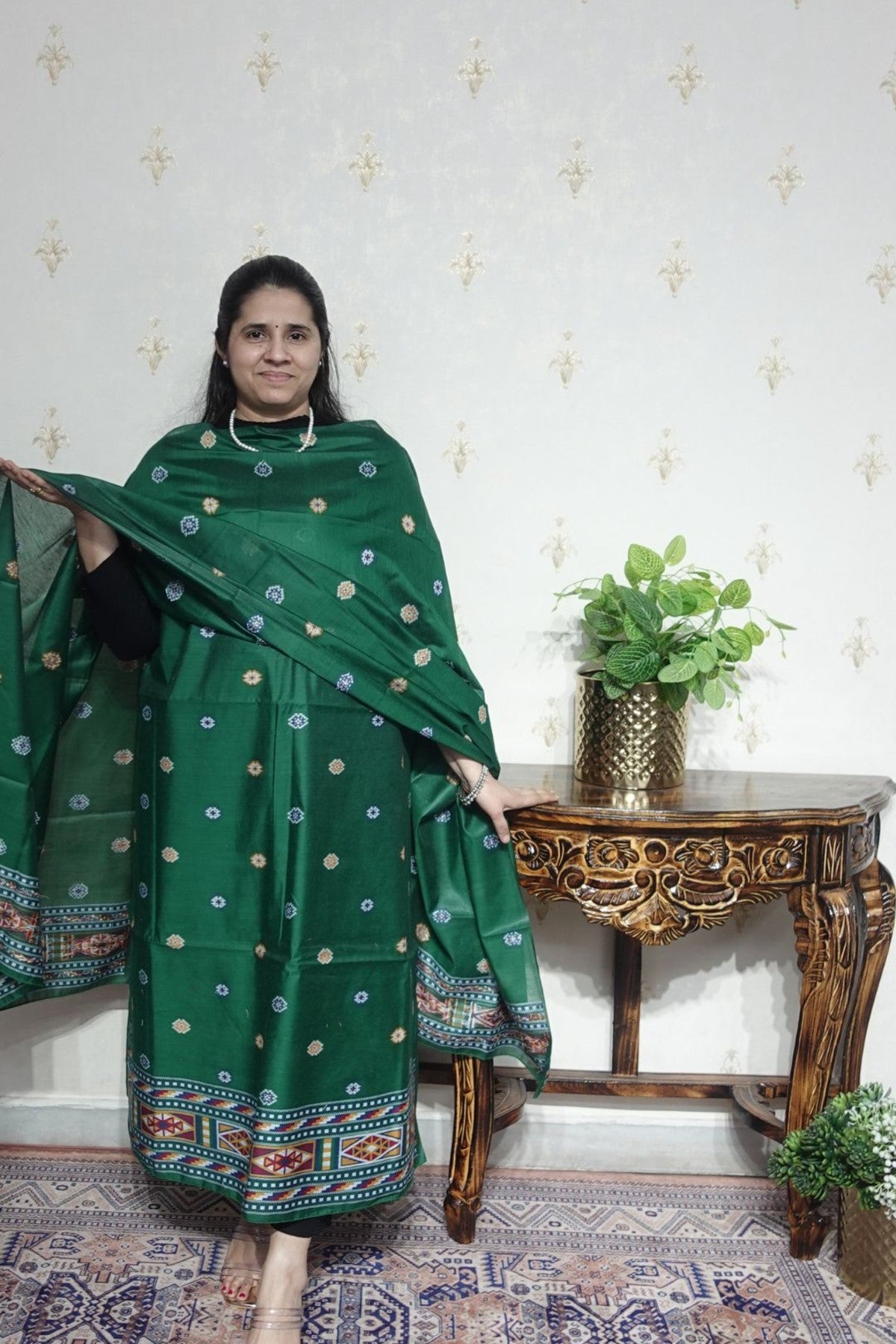 Jamdani- Moonga Cotton with Kullu Patti Weaving