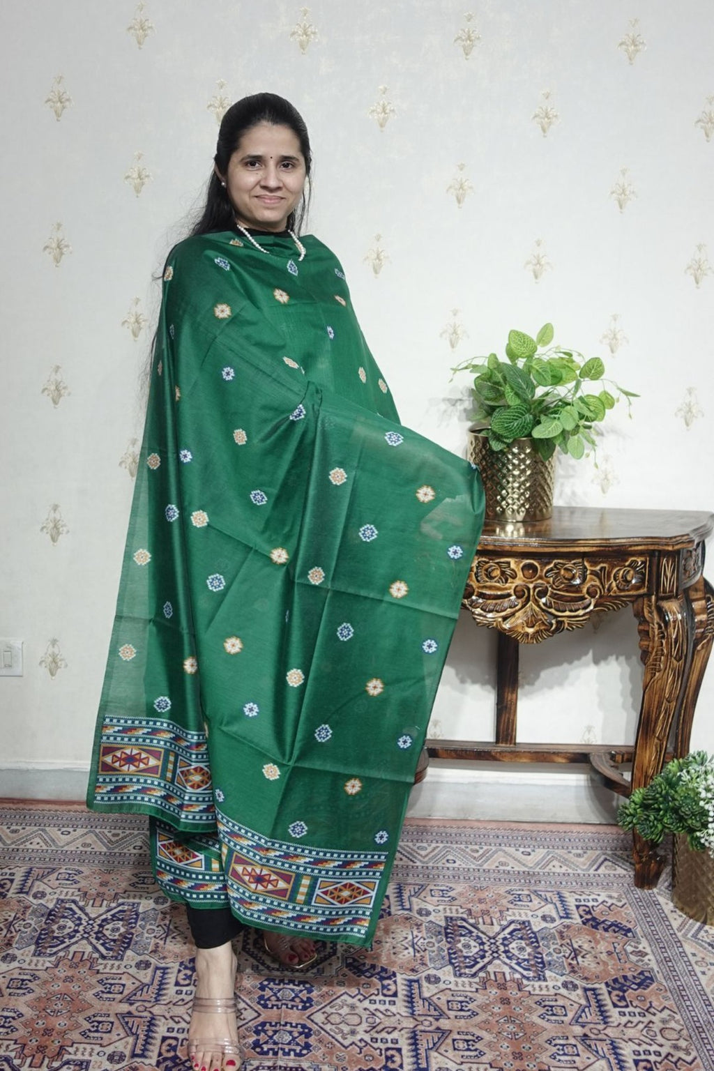 Jamdani- Moonga Cotton with Kullu Patti Weaving