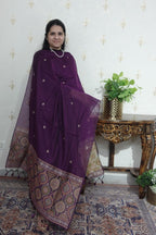 Jamdani- Moonga Cotton with Ajrakh Motifs Weaving