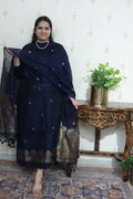 Jamdani- Moonga Cotton with Ajrakh Motifs Weaving