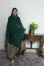 Jamdani- Moonga Cotton with Ajrakh Motifs Weaving
