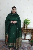 Jamdani- Moonga Cotton with Ajrakh Motifs Weaving